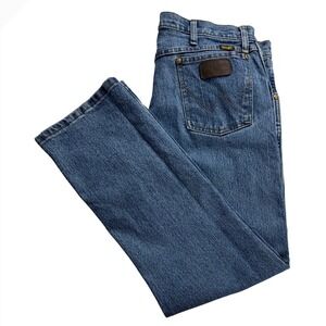 VTG Wrangler Men Jeans A103 Blue Denim Straight Fit Size 36x30 western